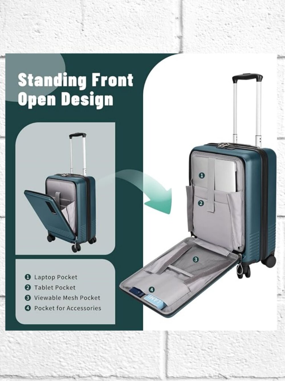NWT! WireHot Rolling Carry-On w/TSA Lock | Laptop Section | Telescopic Handle